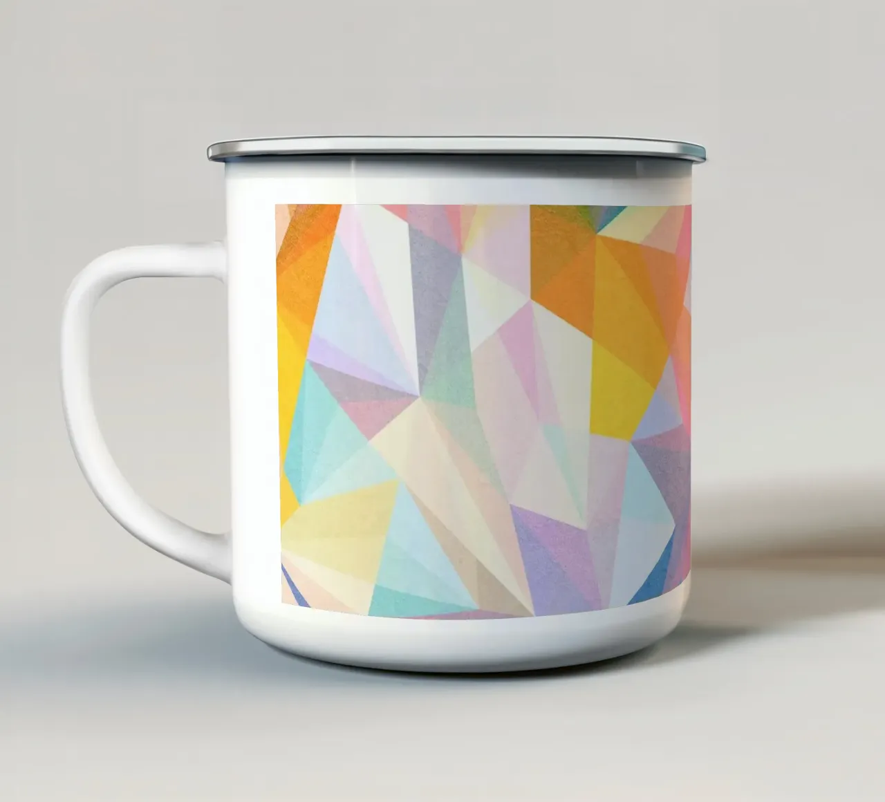 Sogno colorato - Forme astratte e colorate tazza in smalto da lovely lines