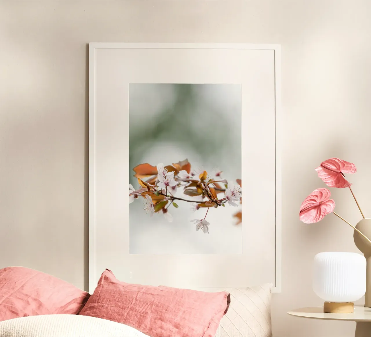 Fiori di ciliegio poster con telaio in alluminio da Katja Stehle Design
