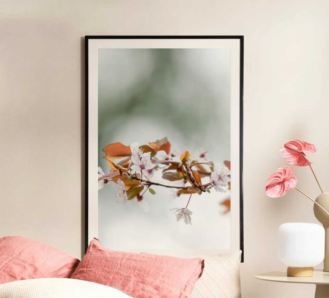 Fiori di ciliegio poster con telaio in alluminio da Katja Stehle Design