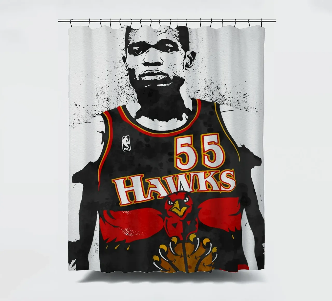 Dikembe Mutombo  Atlanta Hawks shower curtain by tenten