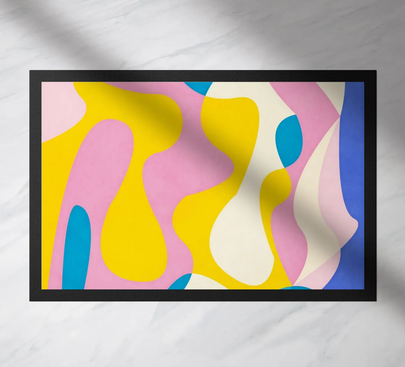 Pink Abstract Waves deurmat van Abstract Joy