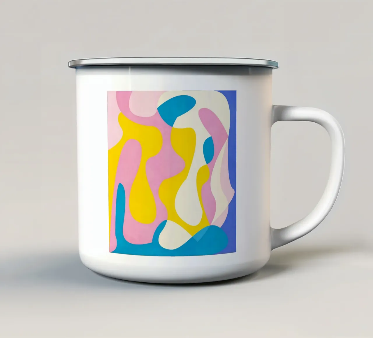 Pink Abstract Waves tazza in smalto da lovely lines