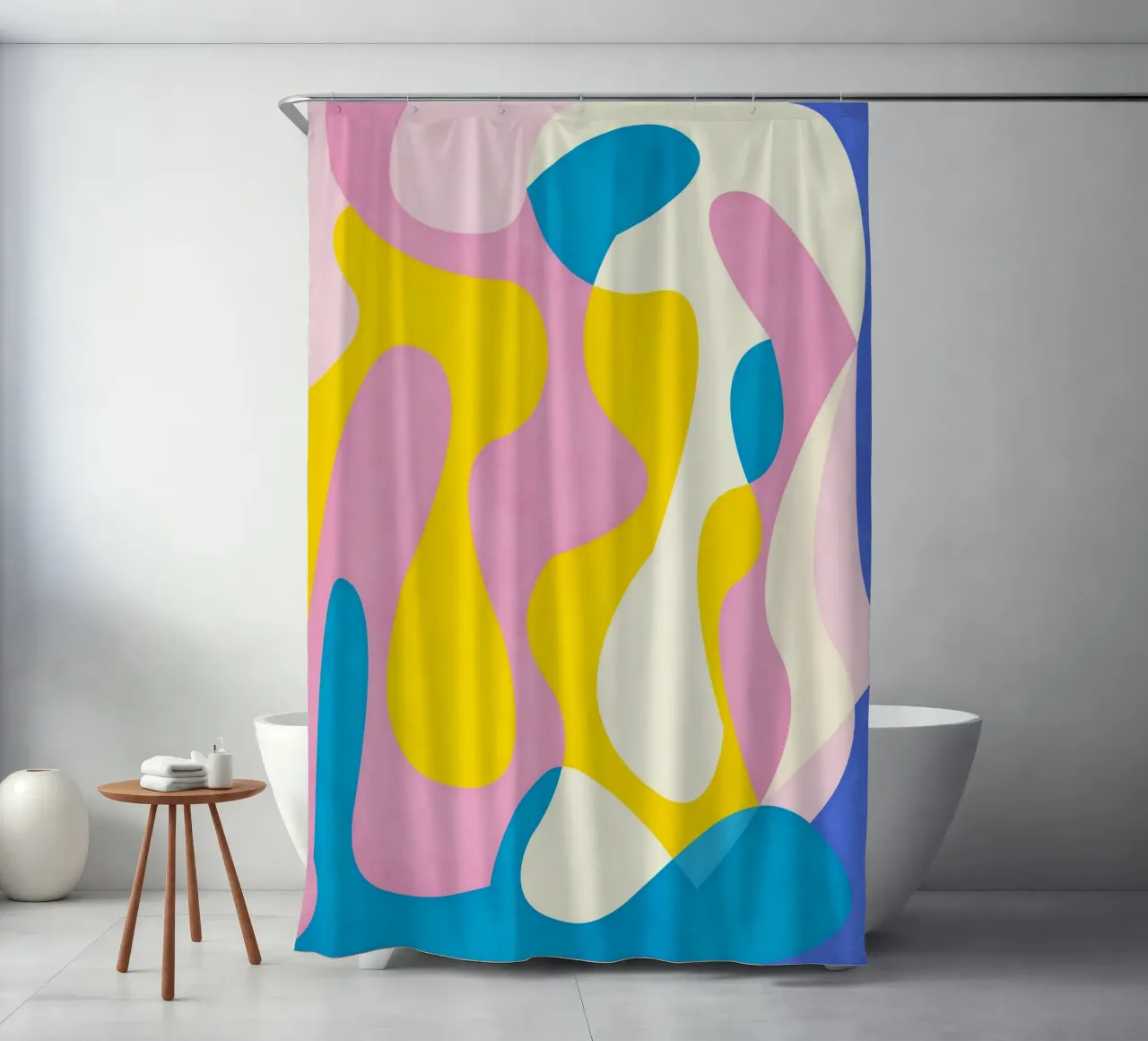 Pink Abstract Waves tenda da doccia da lovely lines