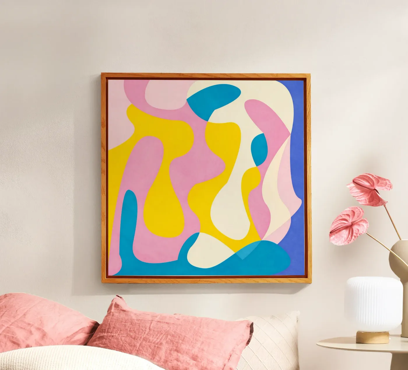 Pink Abstract Waves plexiglas de Lines Inside