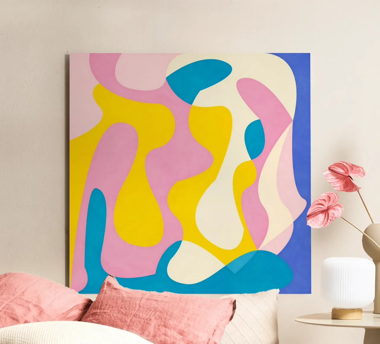 Pink Abstract Waves alluminio dibond da lovely lines