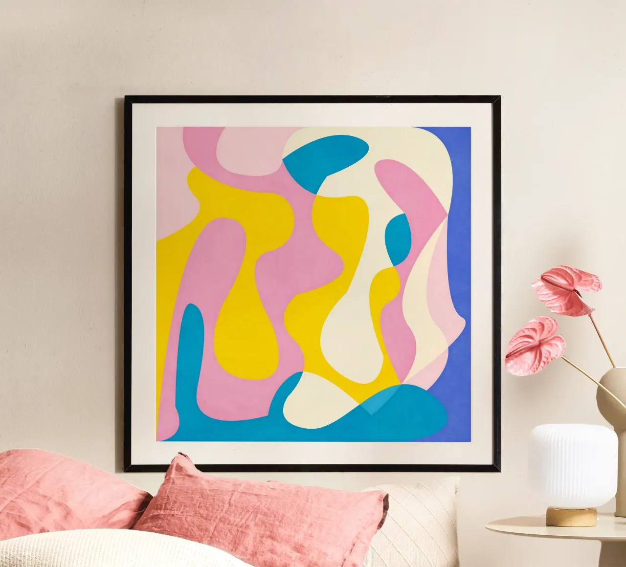 Pink Abstract Waves poster da Abstract 888