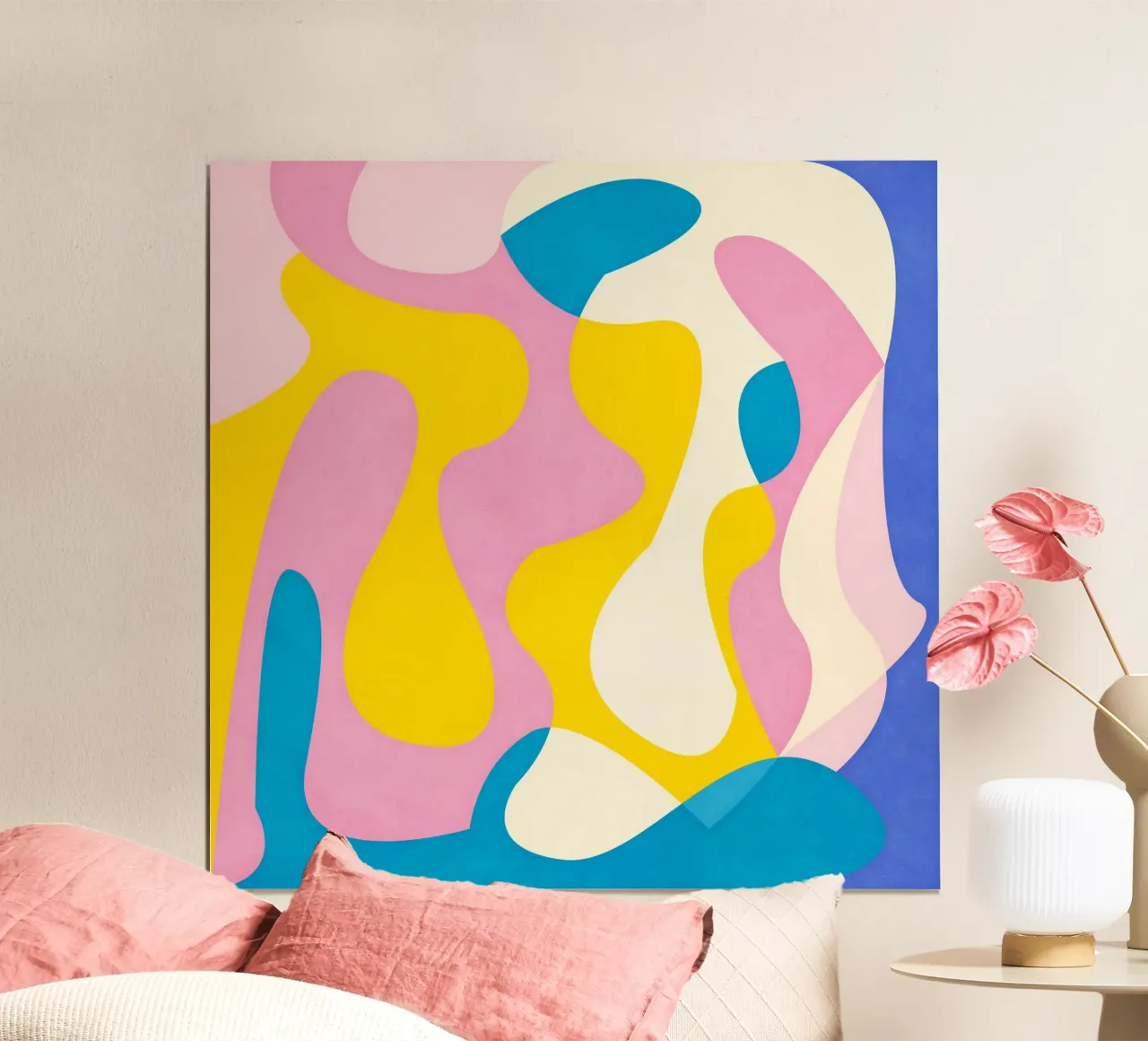 Pink Abstract Waves poster da Abstract 888