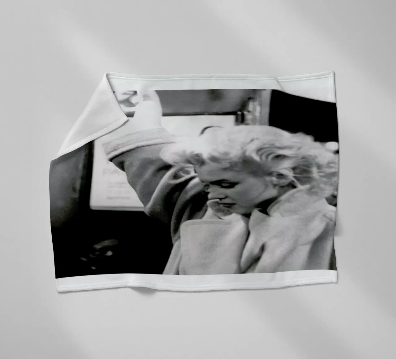 Marilyn Monroe, on subway 1995 New York fleece blanket by Gallery Print and Art Limited