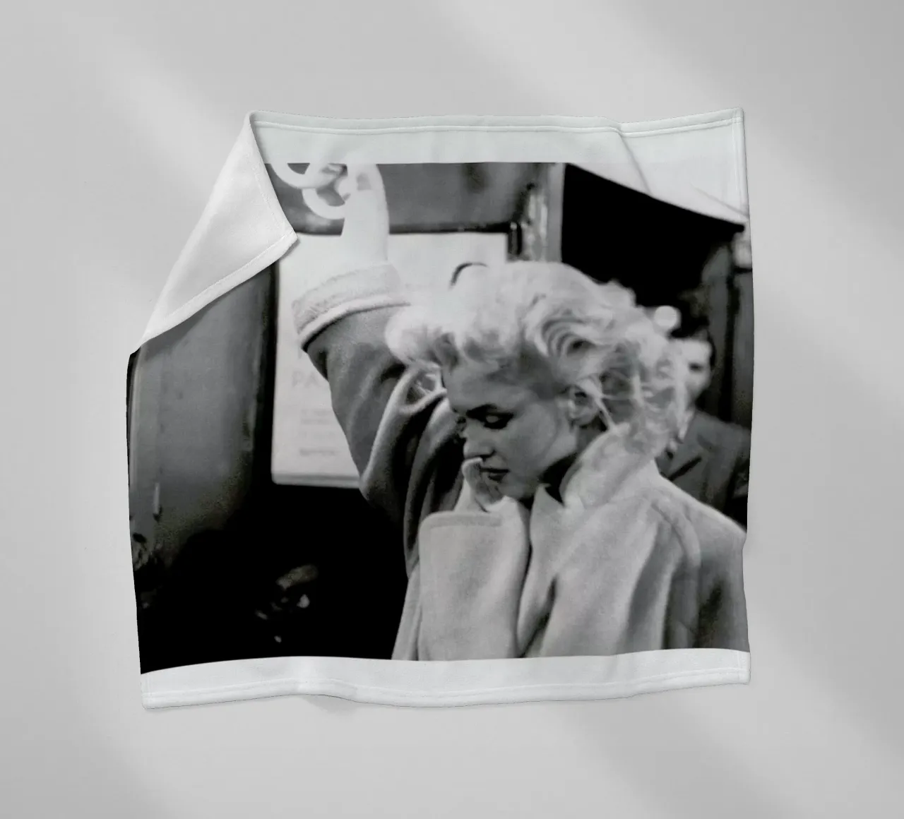 Marilyn Monroe, on subway 1995 New York fleece blanket by Gallery Print and Art Limited