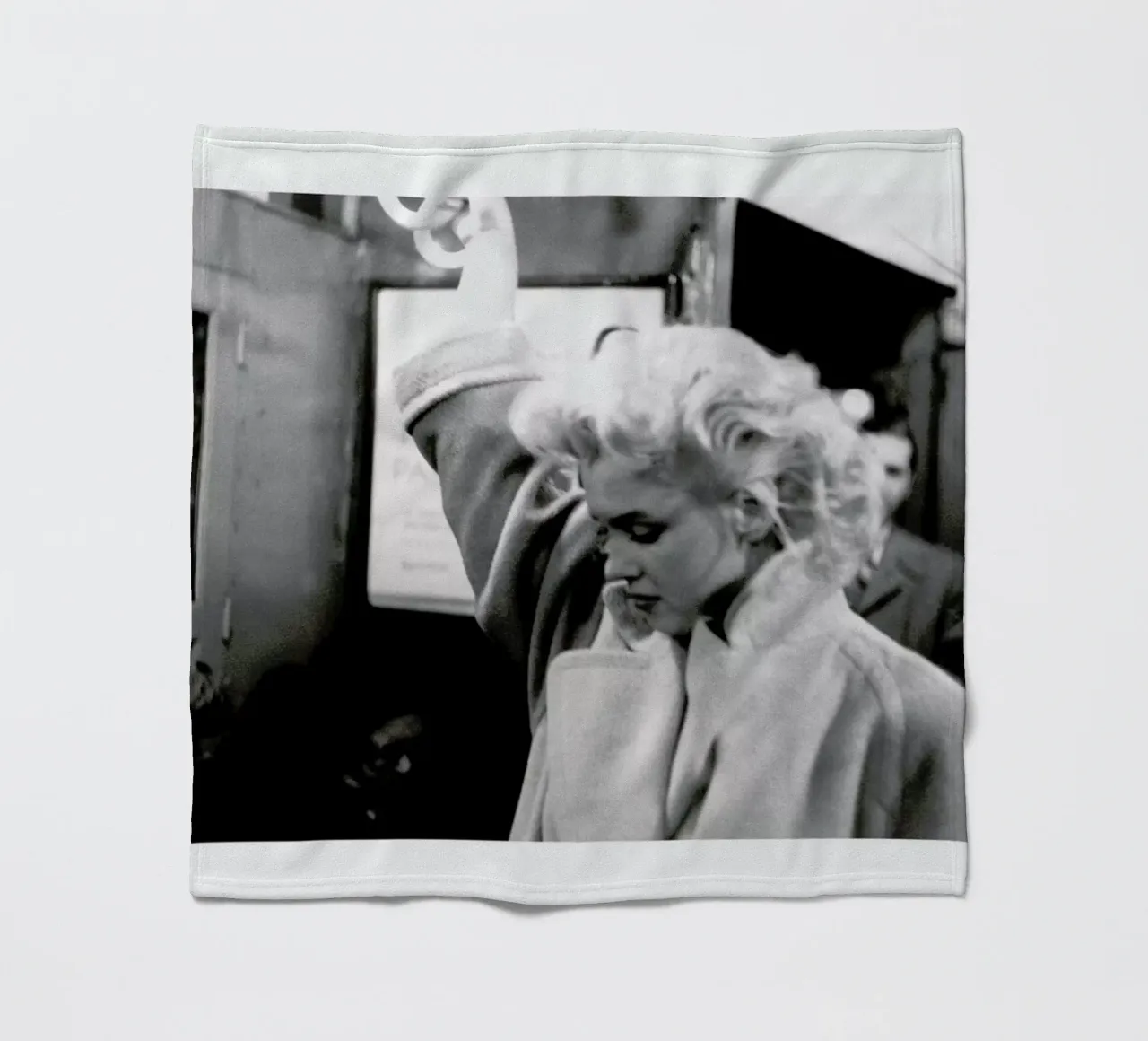 Marilyn Monroe, on subway 1995 New York fleece blanket by Gallery Print and Art Limited