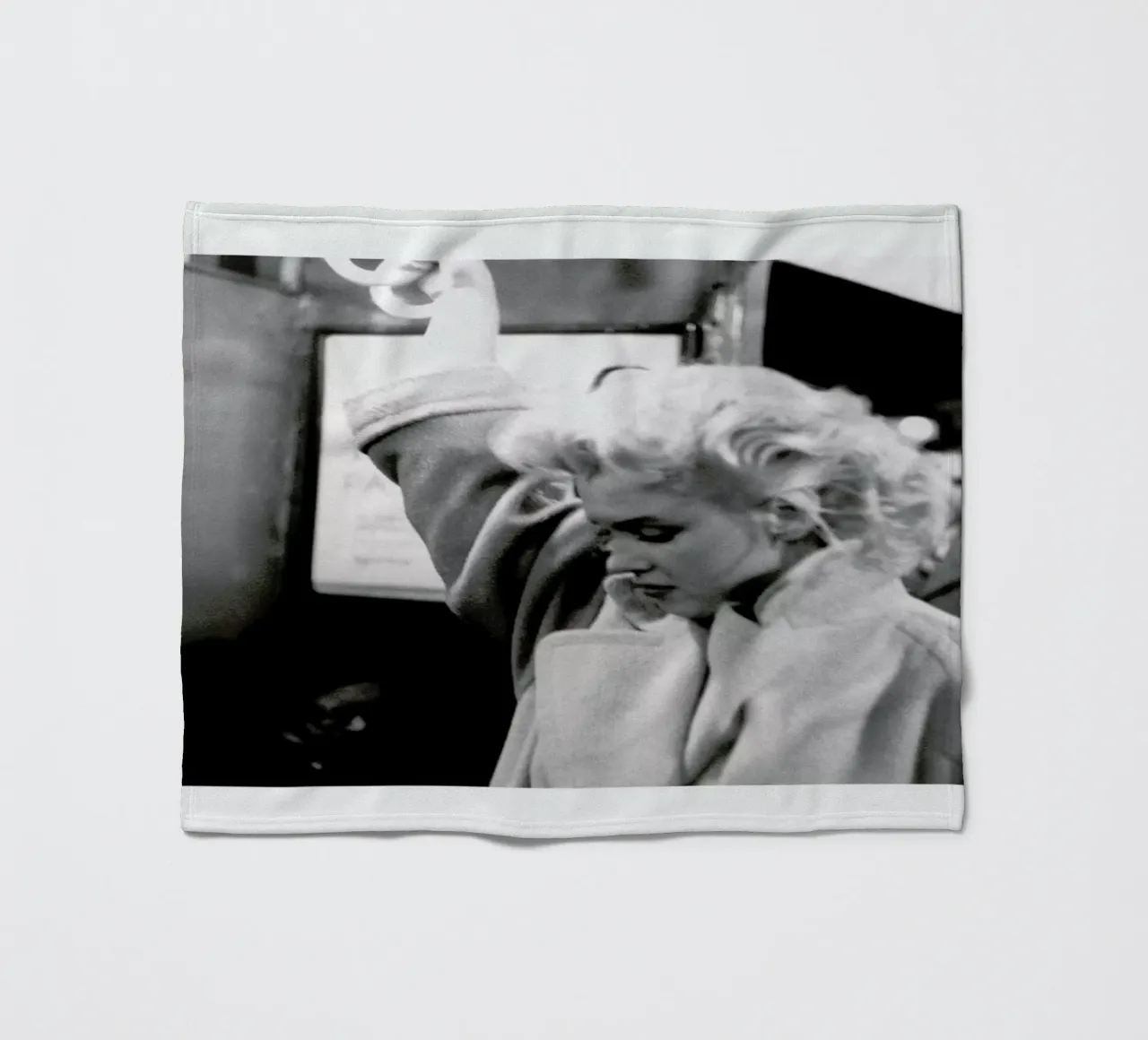 Marilyn Monroe, on subway 1995 New York fleece blanket by Gallery Print and Art Limited