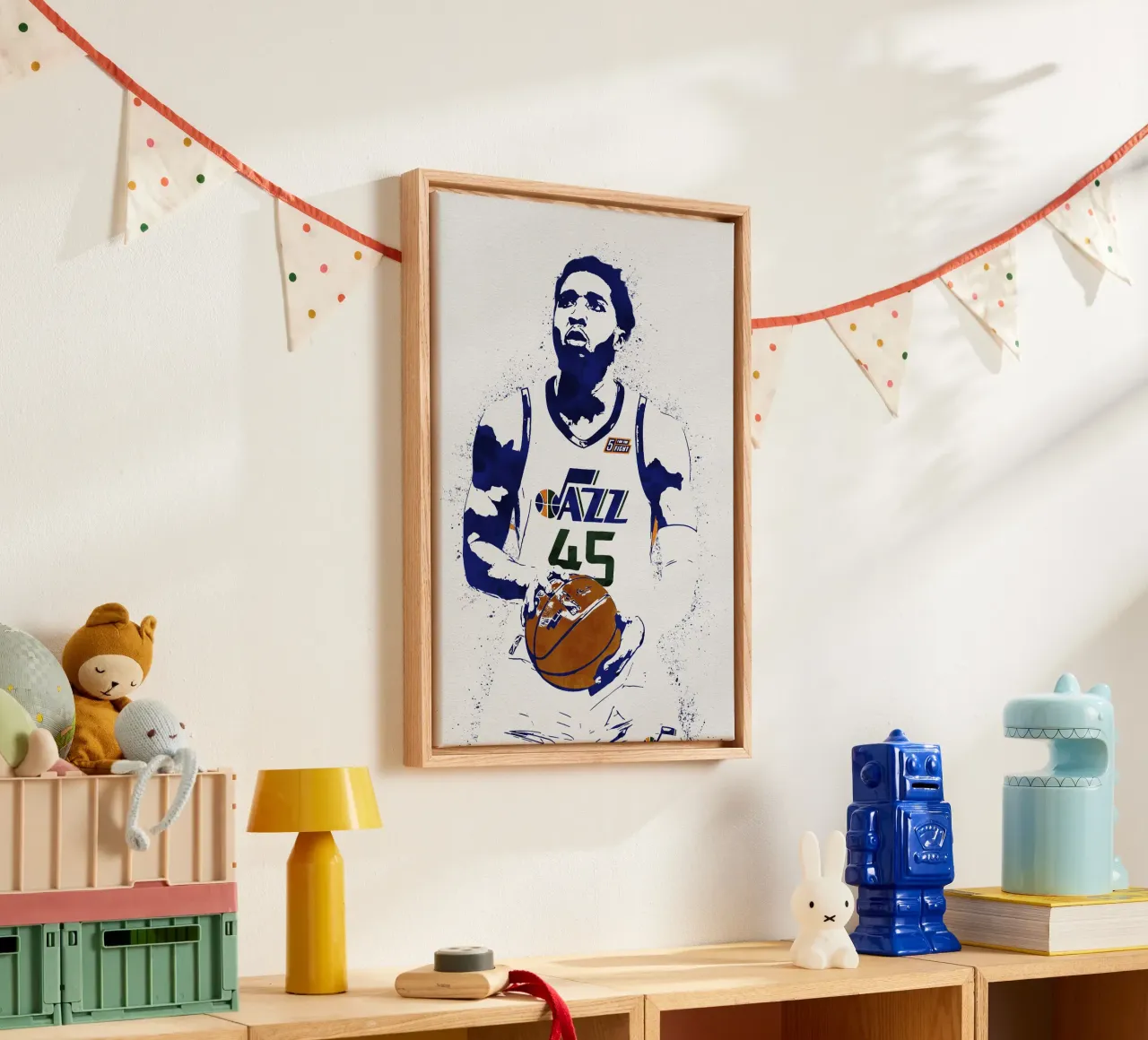 Donovan Mitchell Utah Jazz tela con Cornice a cassetta da tenten