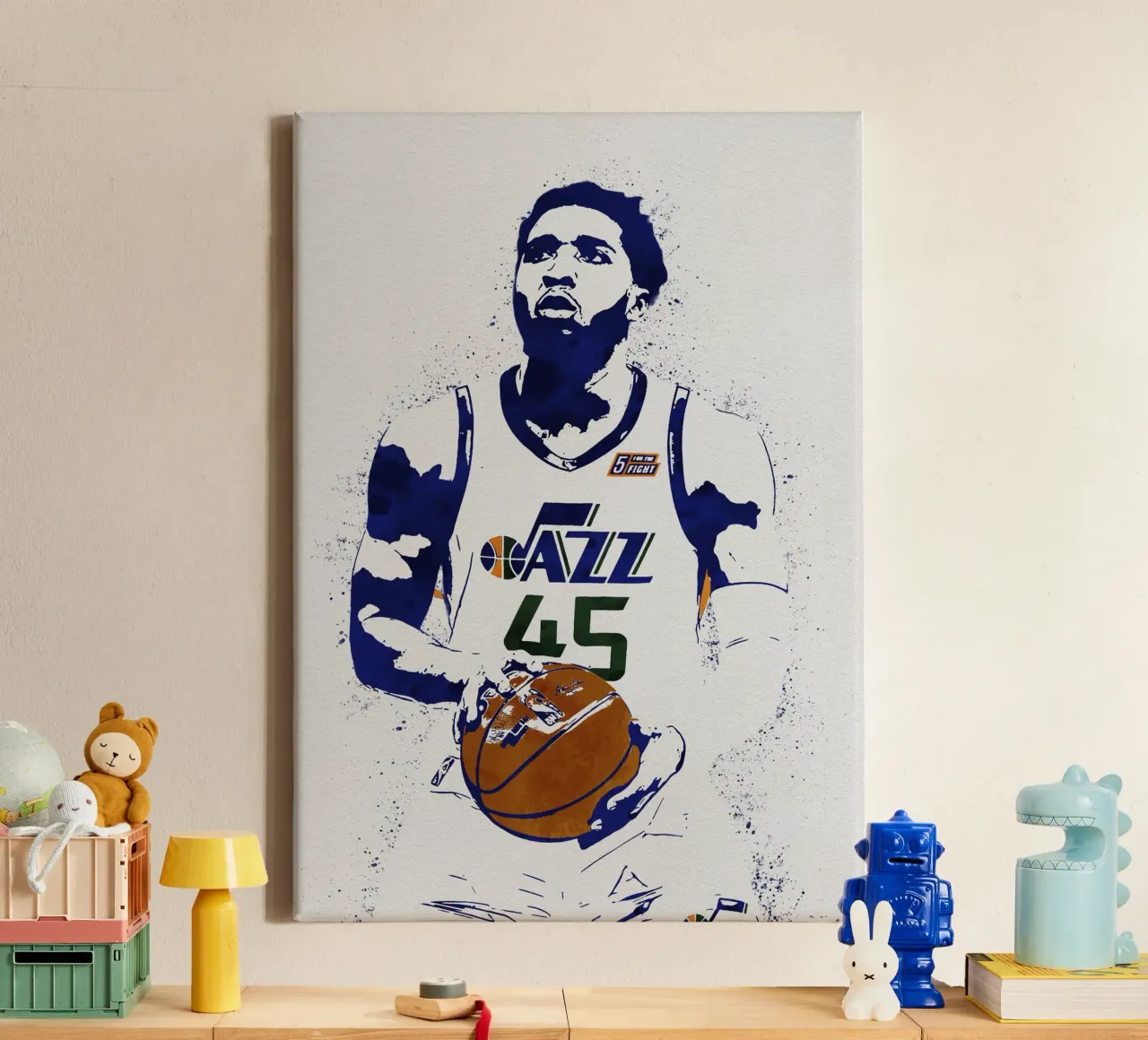 Donovan Mitchell Utah Jazz tela con Cornice a cassetta da tenten
