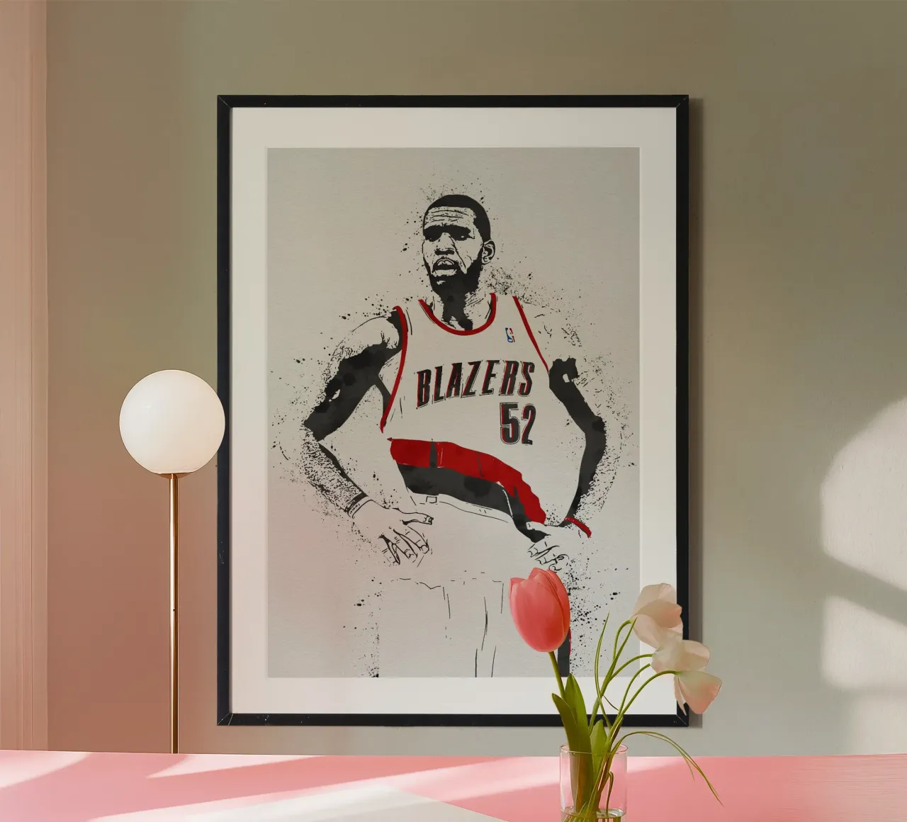 Greg Oden Portland Trail Blazers poster con telaio in legno da tenten