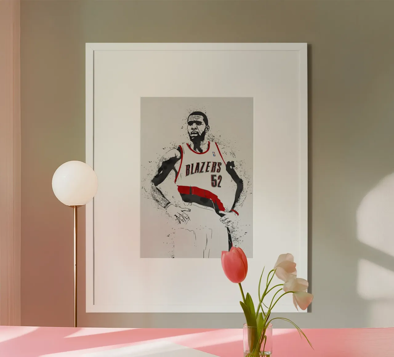 Greg Oden Portland Trail Blazers poster con telaio in legno da tenten