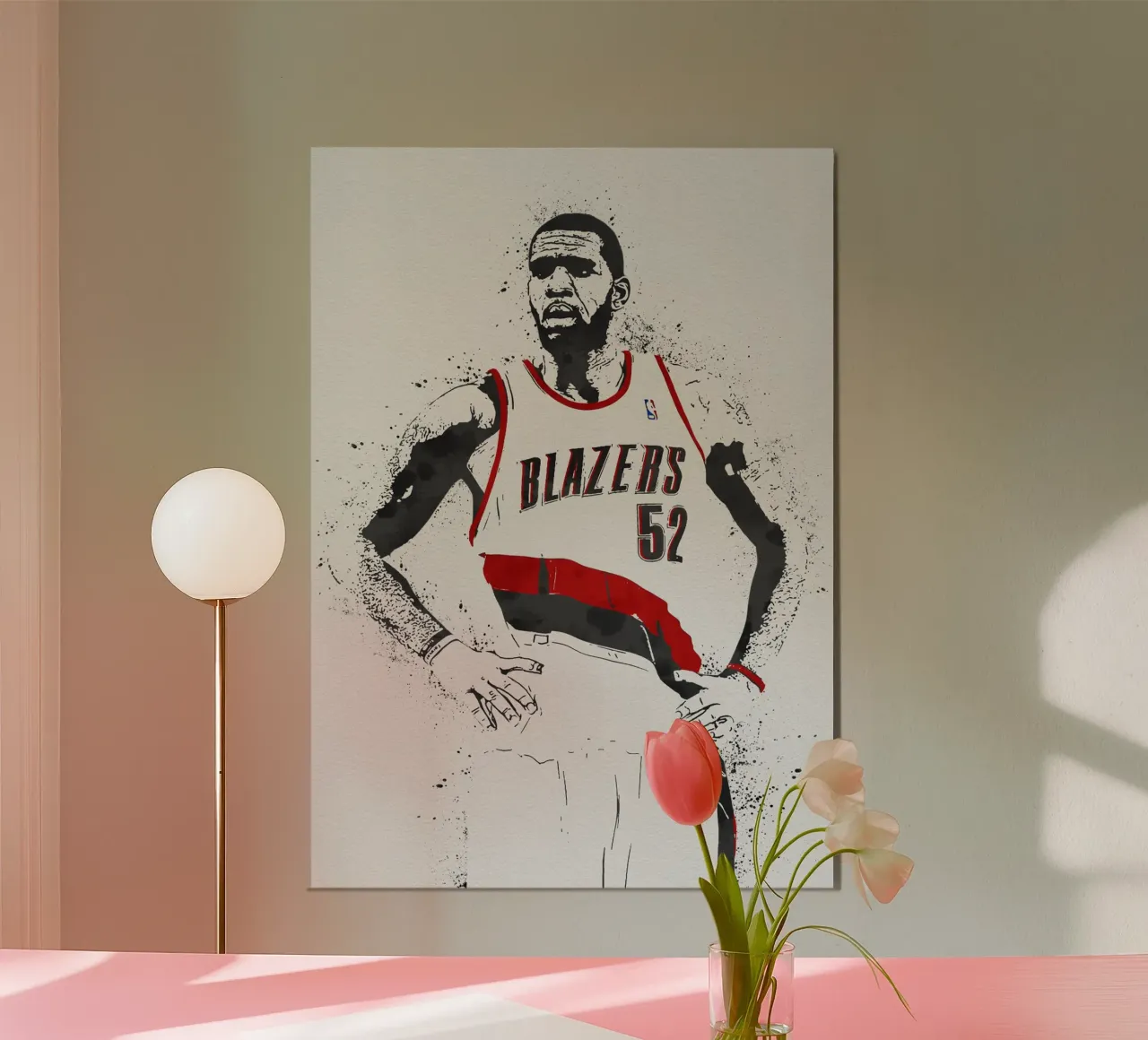 Greg Oden Portland Trail Blazers poster con telaio in legno da tenten