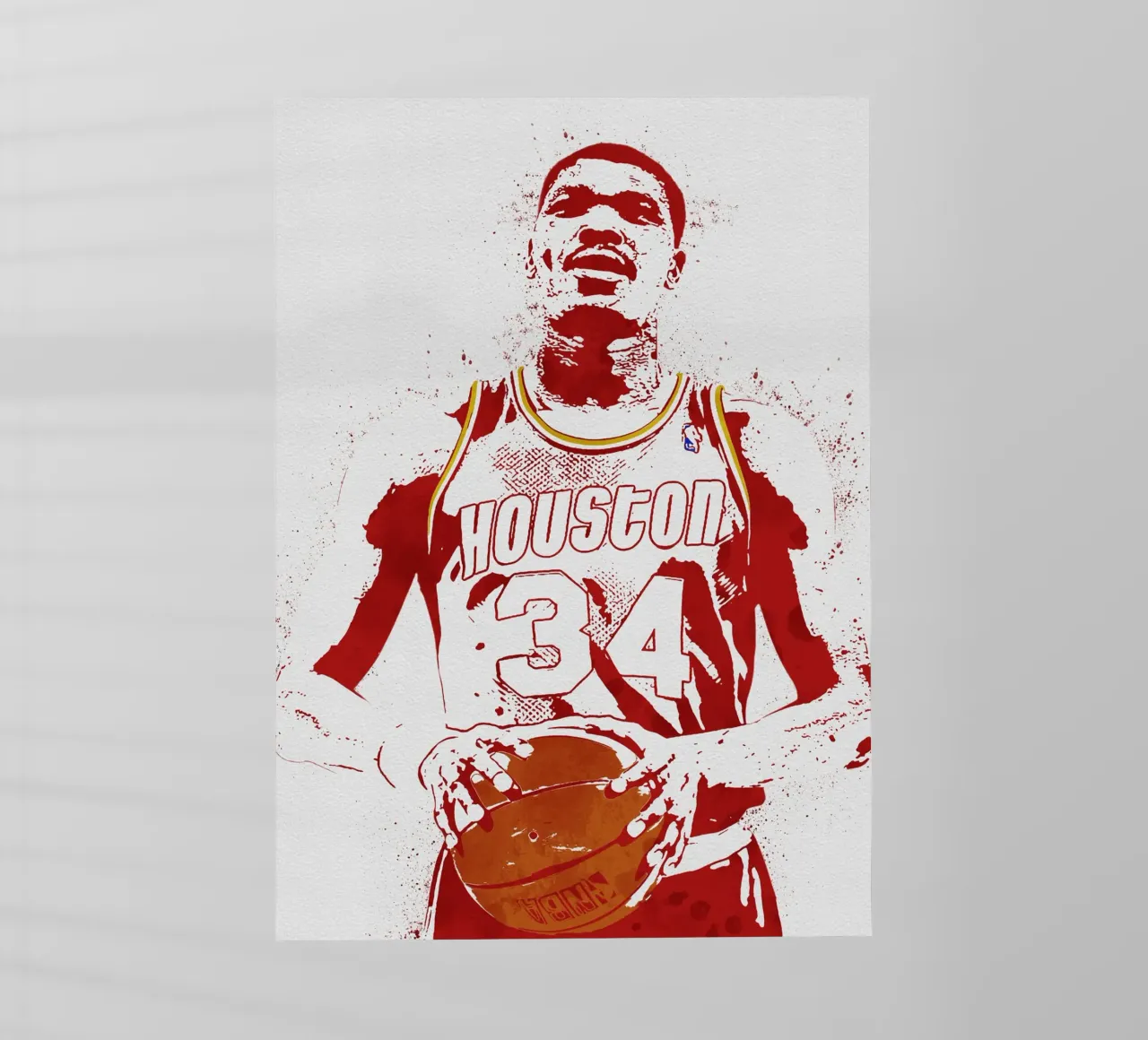 Hakeem Olajuwon Houston Rockets backlit film by tenten