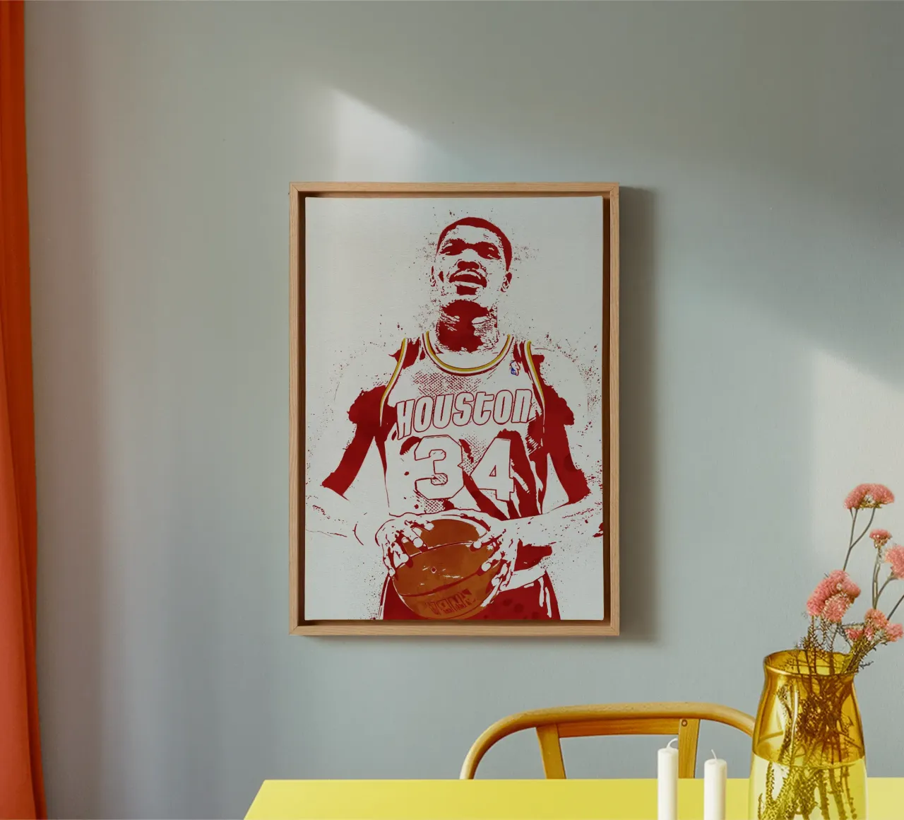 Hakeem Olajuwon Houston Rockets canvas by tenten