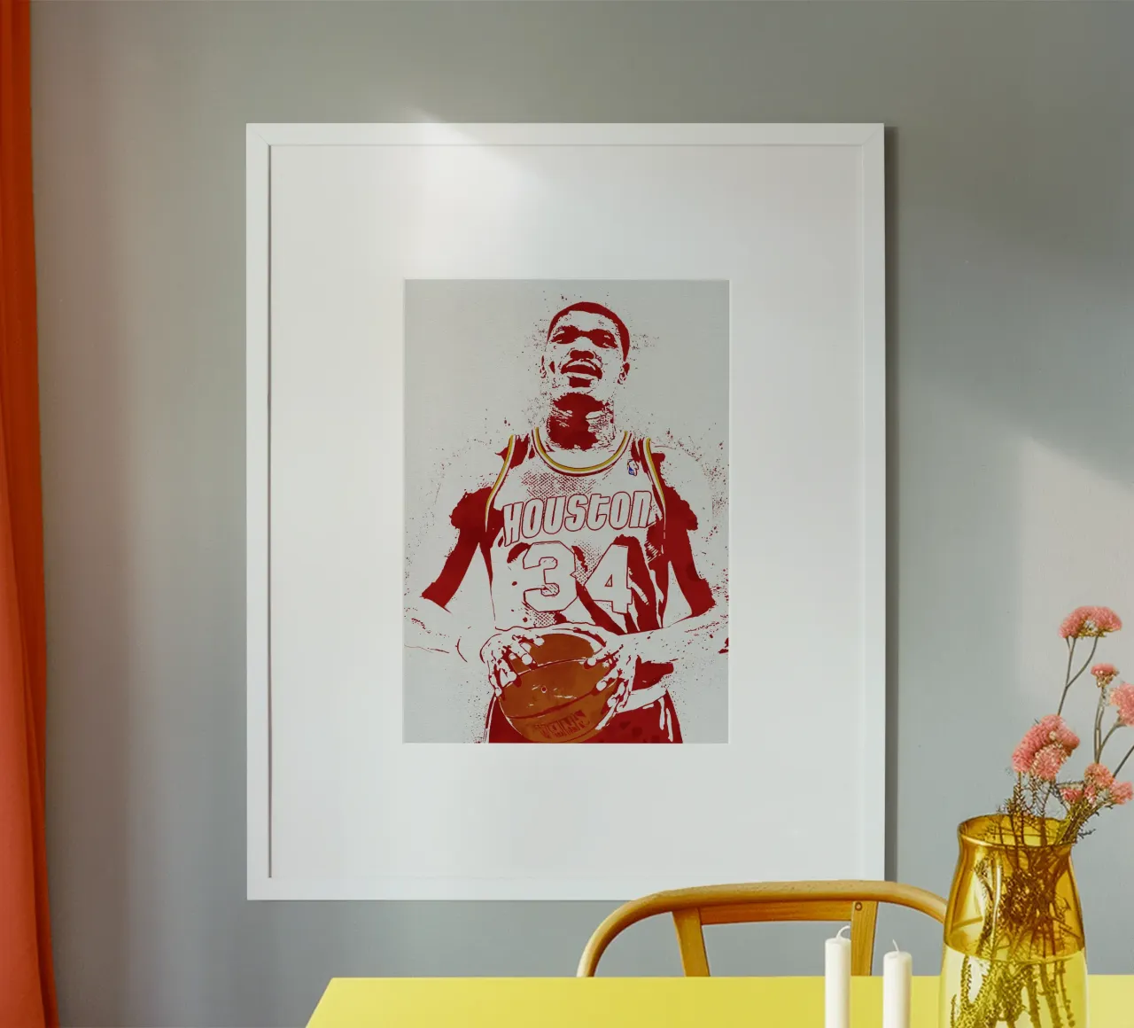 Hakeem Olajuwon Houston Rockets carta hahnemühle da tenten