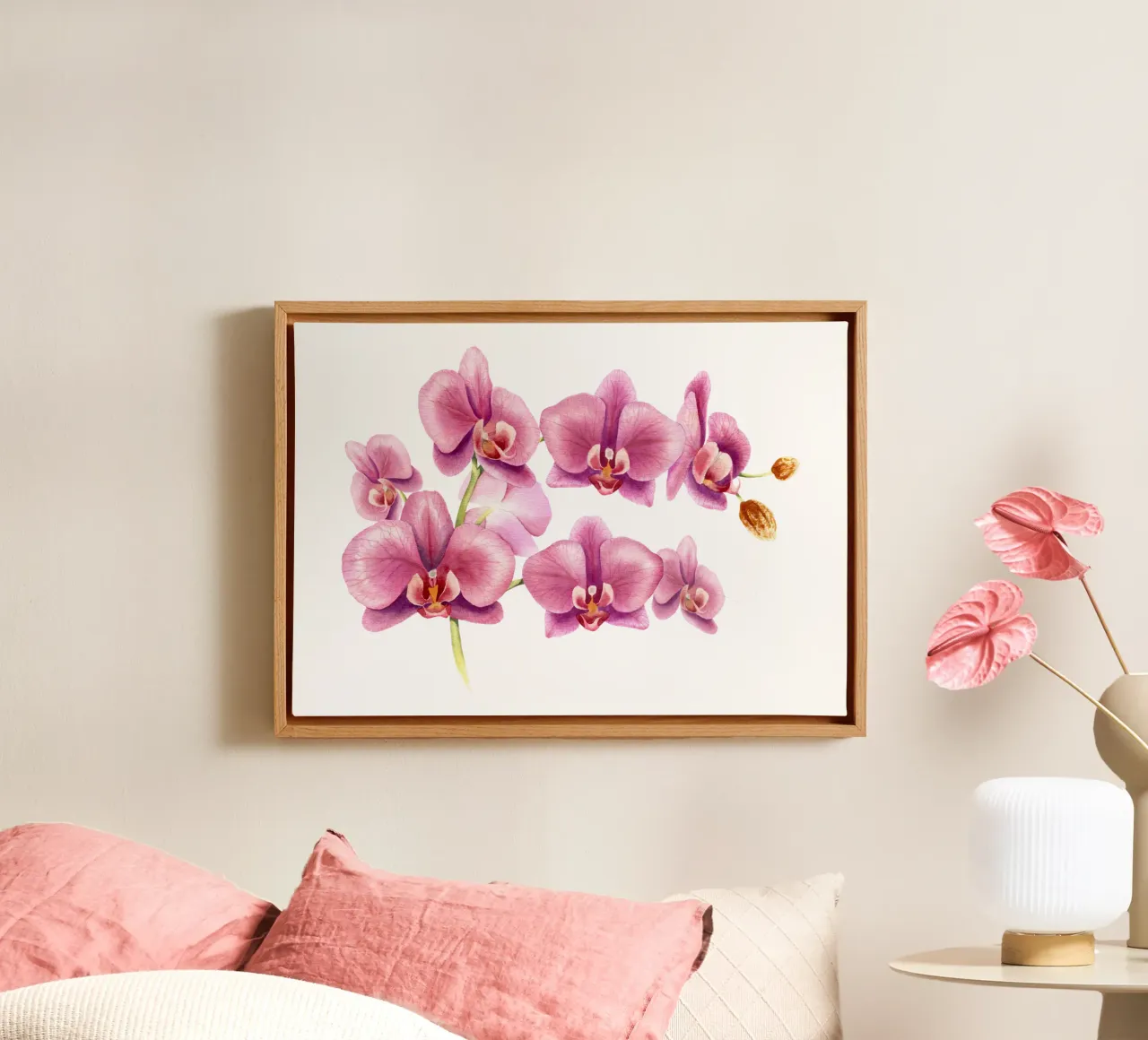 Orchideen canvas with Floater frame by youdesignme