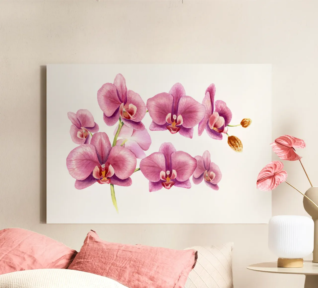 Orchideen canvas with Floater frame by youdesignme