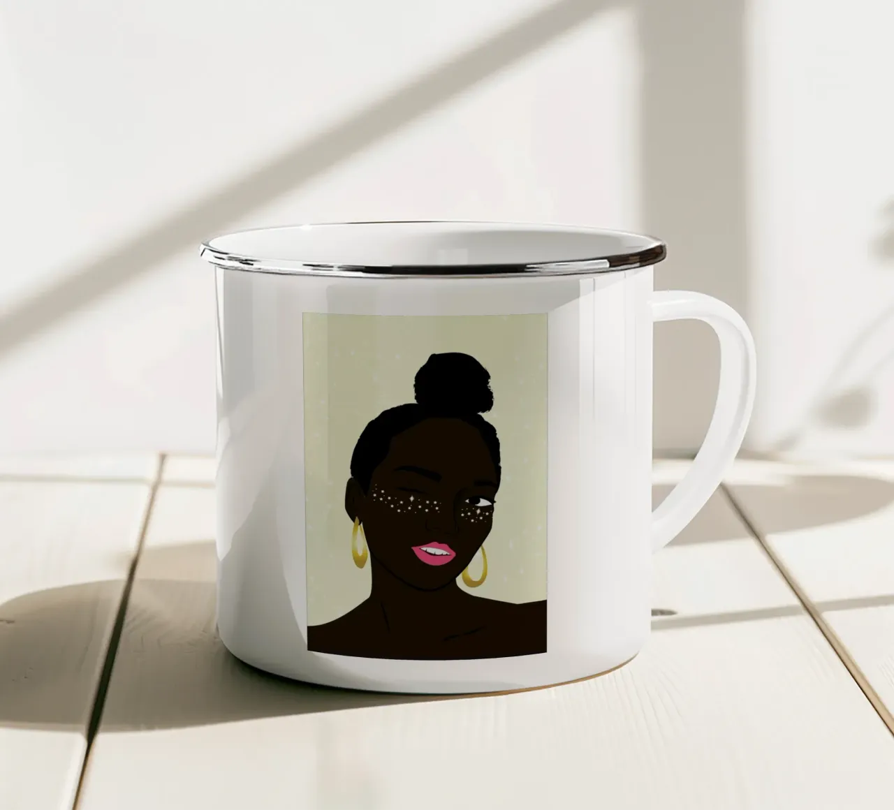 Sparkles enamel mug by Céleste Wallaert