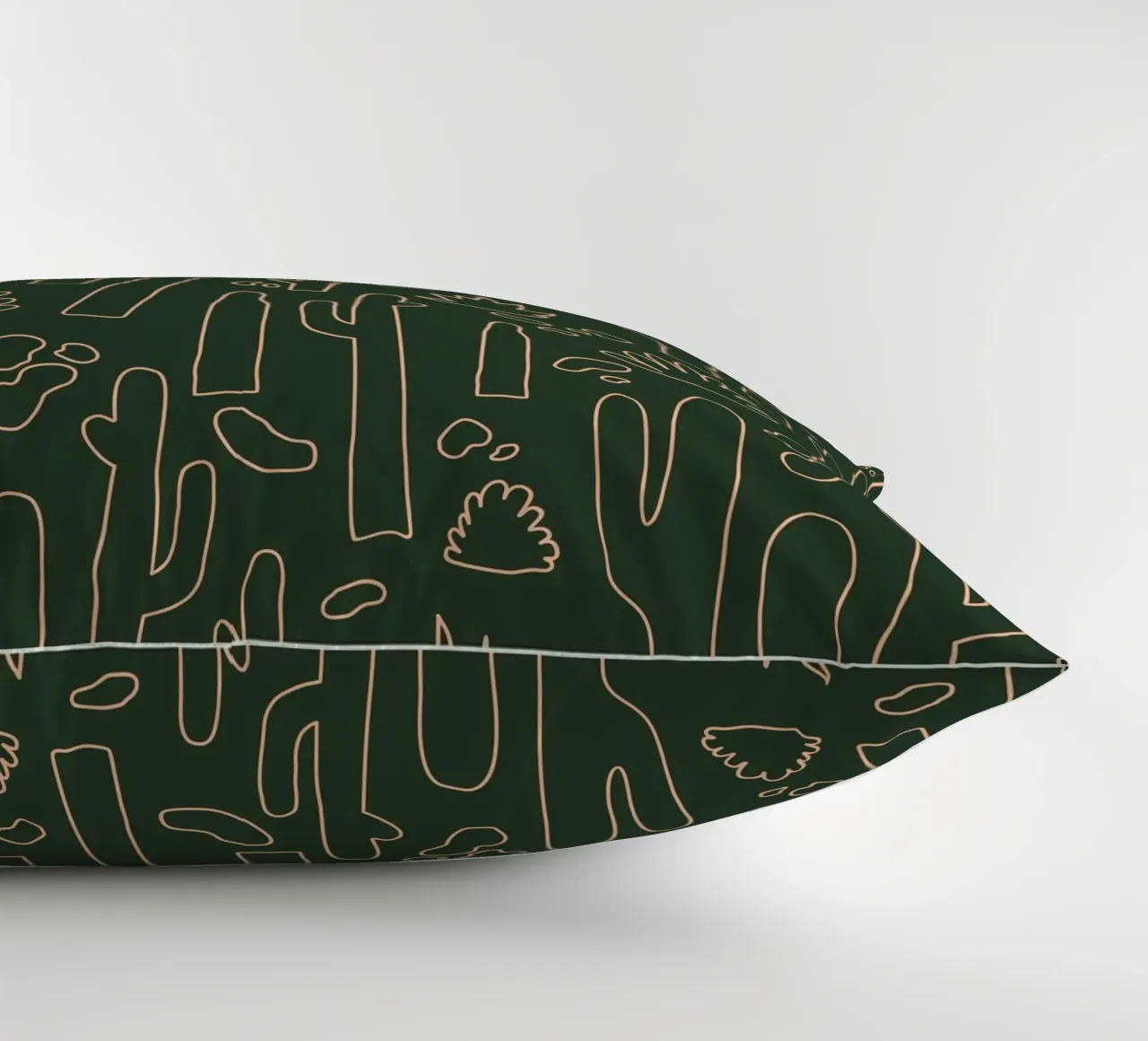 Kaktus Line-Art Muster – Minimalistisches Wüsten-Design cuscino da DrawAndWander
