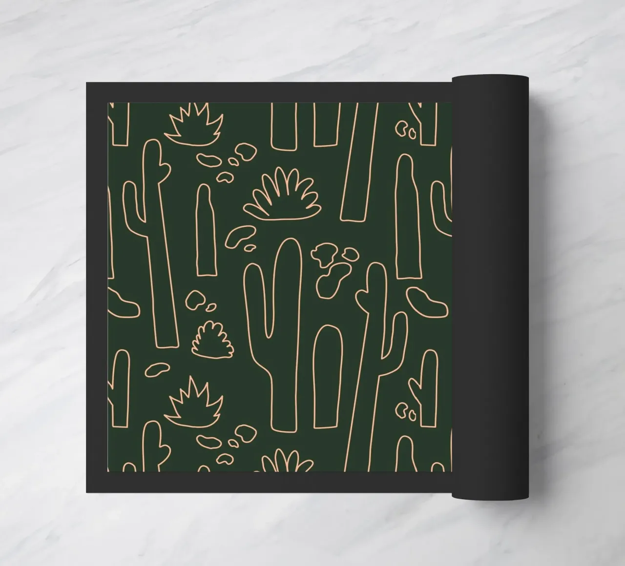 Kaktus Line-Art Muster – Minimalistisches Wüsten-Design zerbino da DrawAndWander