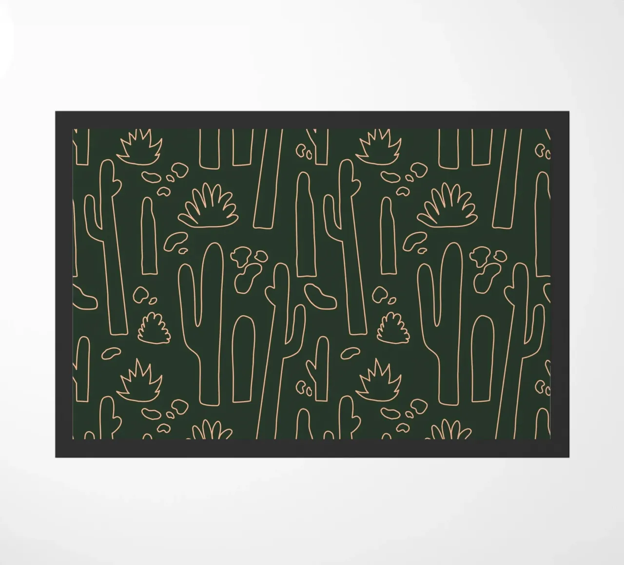 Kaktus Line-Art Muster – Minimalistisches Wüsten-Design zerbino da DrawAndWander