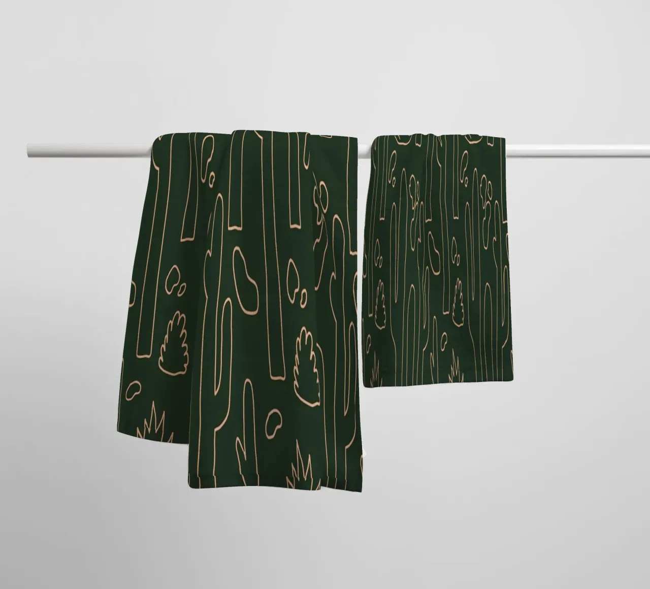 Kaktus Line-Art Muster – Minimalistisches Wüsten-Design asciugamano da bagno da DrawAndWander