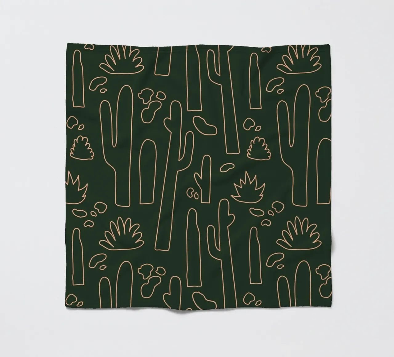 Kaktus Line-Art Muster – Minimalistisches Wüsten-Design coperta in pile da DrawAndWander
