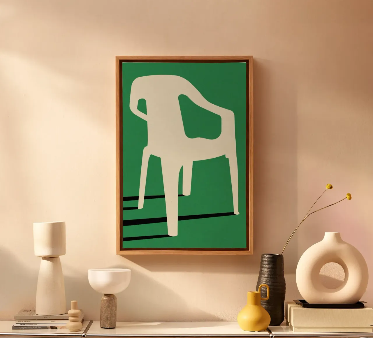 Monobloc Plastic Chair No III tela con Cornice a cassetta da Rosi Feist