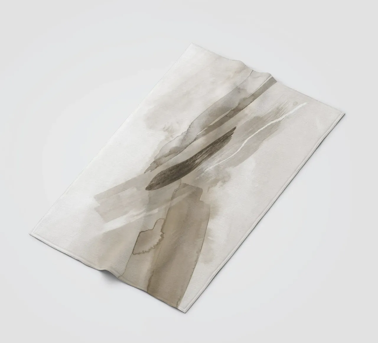 Brush strokes neutral tones 3 fleece blanket by NouveauPrints