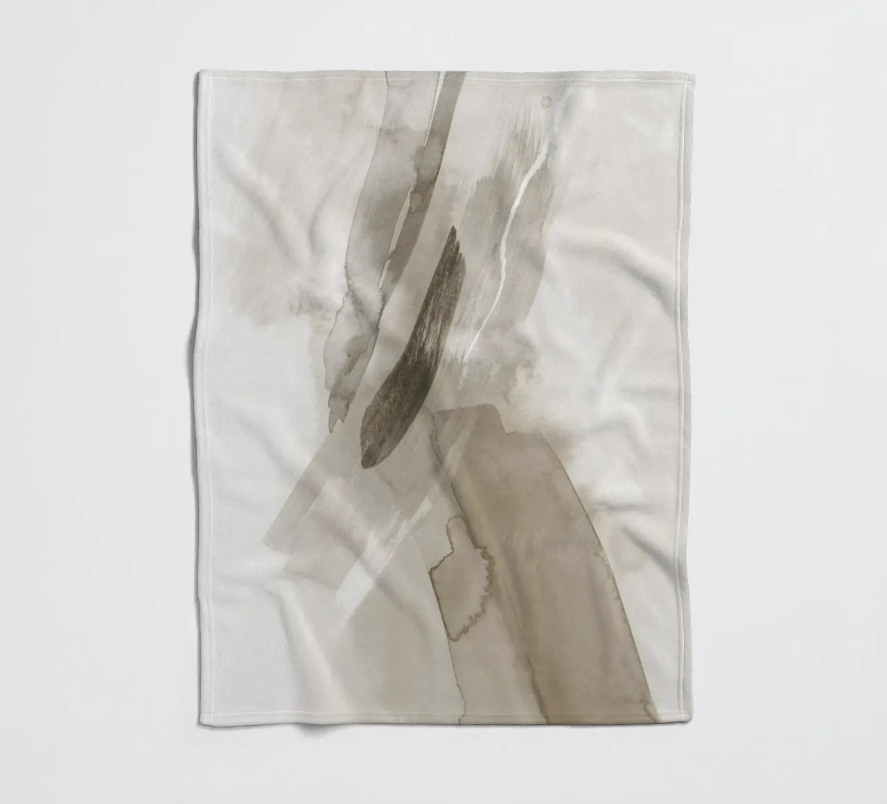 Brush strokes neutral tones 3 fleece blanket by NouveauPrints