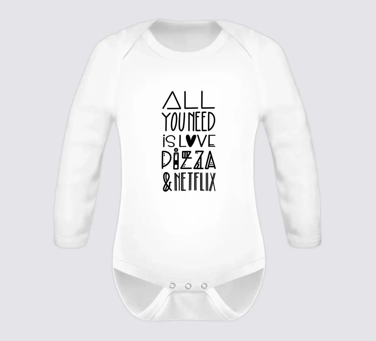 All you need is pizza und netflix body manches longues de LIMITED EDITION LETTERS