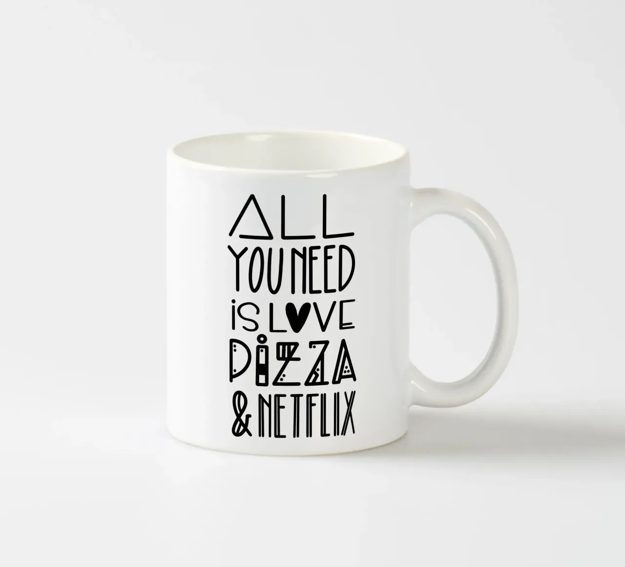 All you need is pizza und netflix tazza in ceramica da LIMITED EDITION LETTERS