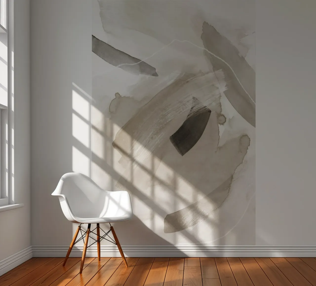 Brush strokes neutral tones 2 photo wallpaper by NouveauPrints