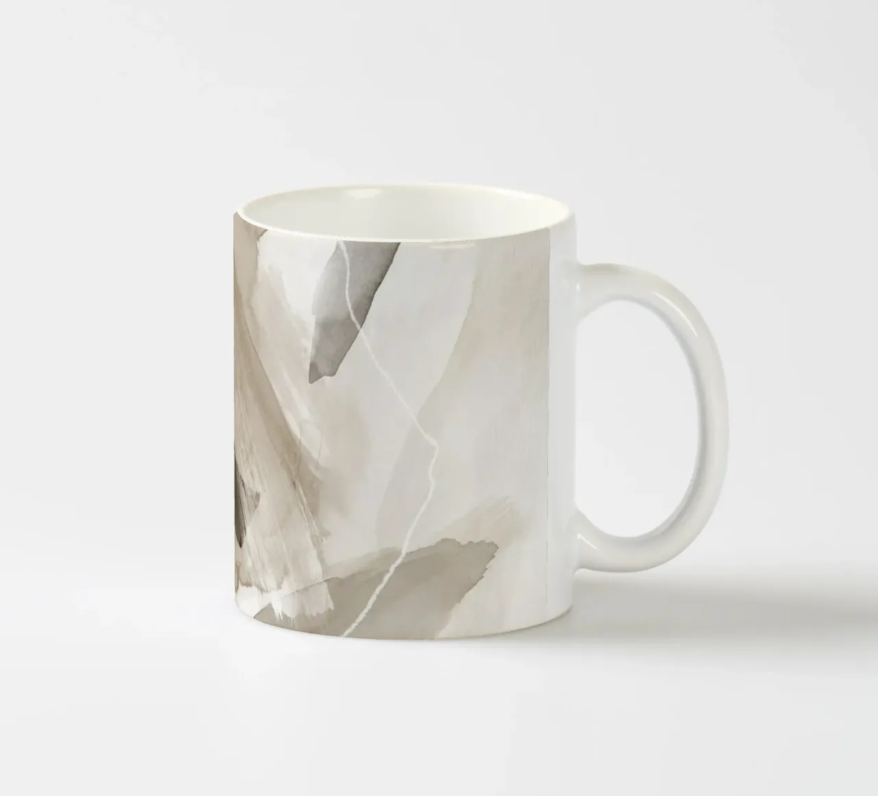 Brush strokes neutral tones 2 ceramic mug by NouveauPrints