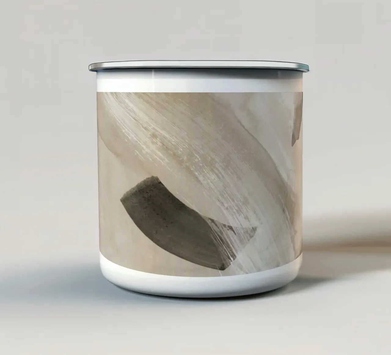 Pennellate di toni neutri 2 tazza in smalto da NouveauPrints