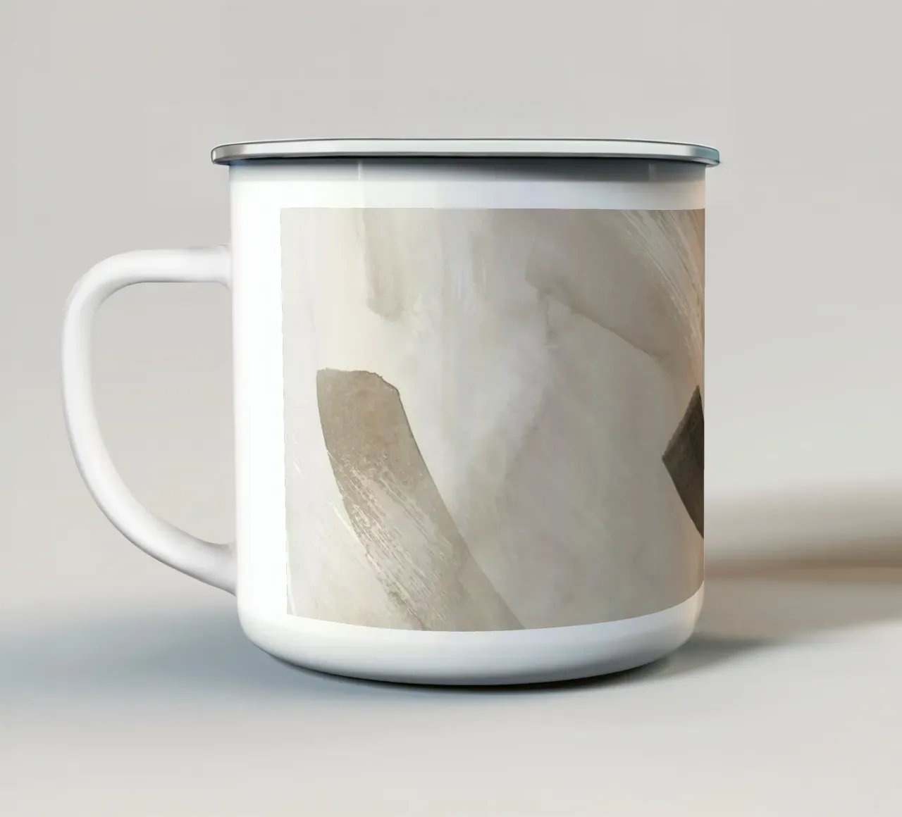Pennellate di toni neutri 2 tazza in smalto da NouveauPrints