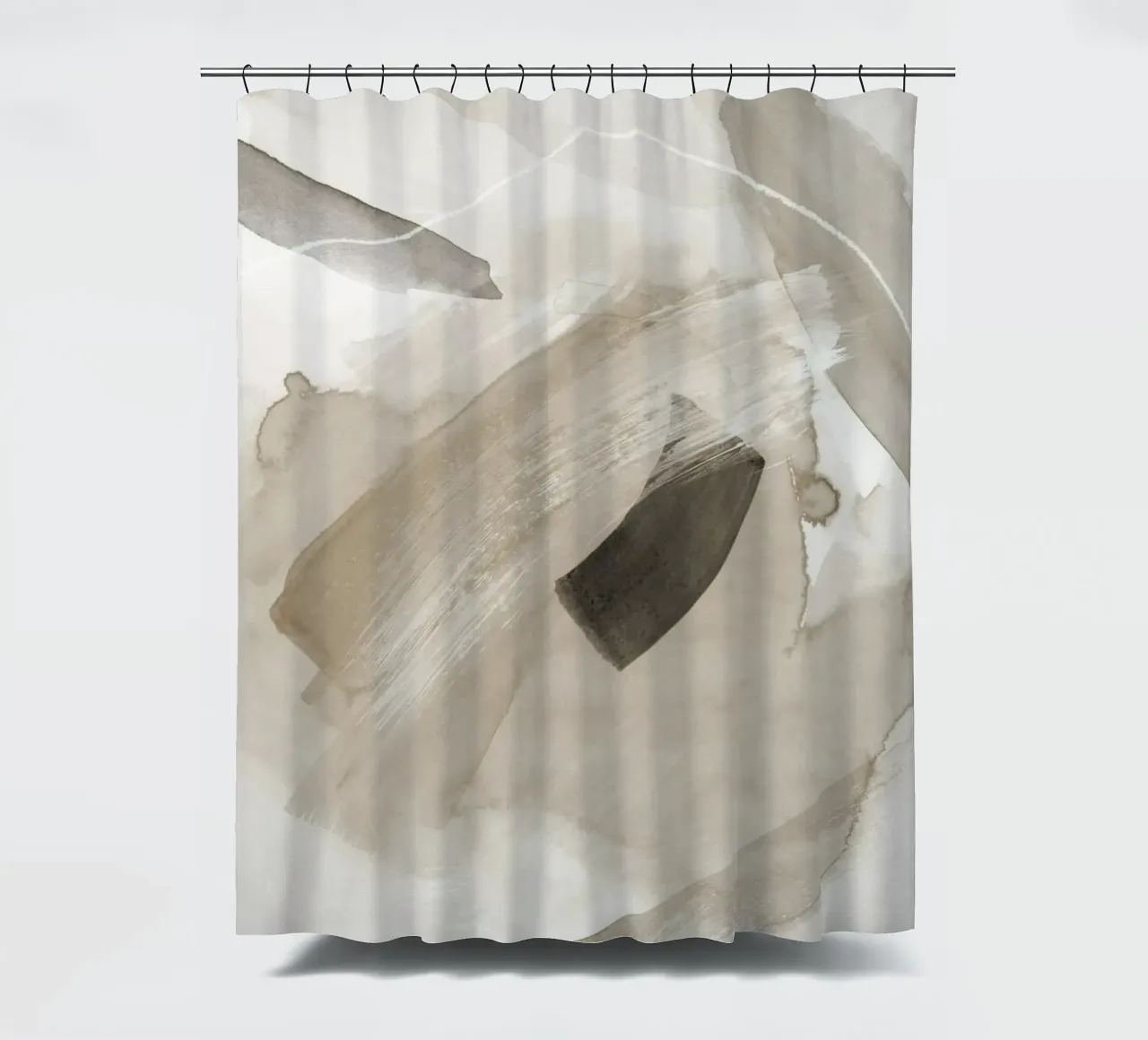 Brush strokes neutral tones 2 shower curtain by NouveauPrints