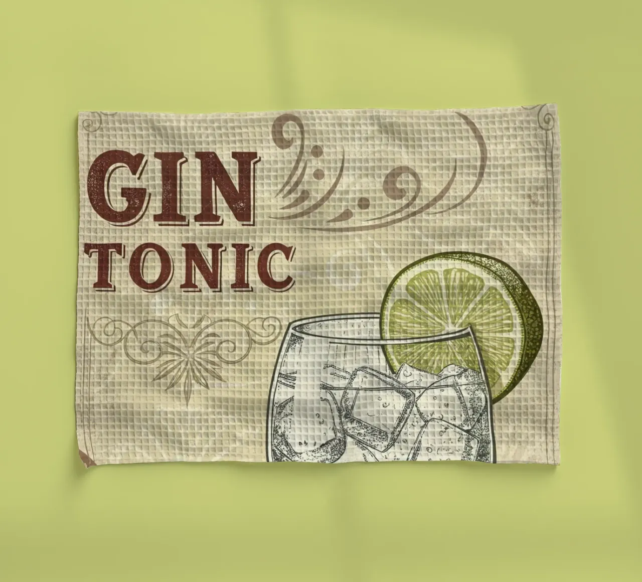 Poster vintage di Gin Tonic canovaccio da cucina da 🎁 ARTVI-SHOP