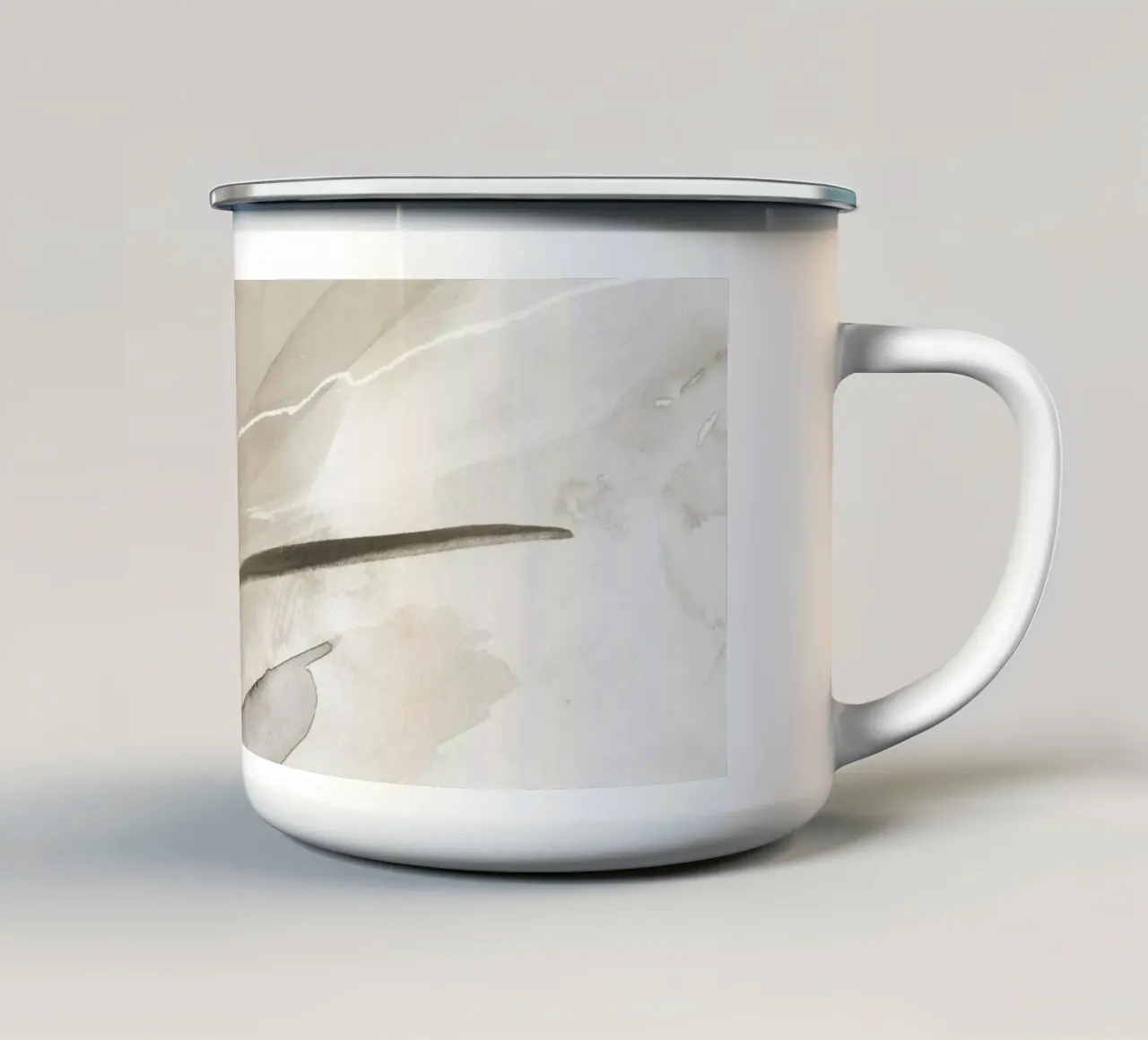 Pennellate di toni neutri 1 tazza in smalto da NouveauPrints