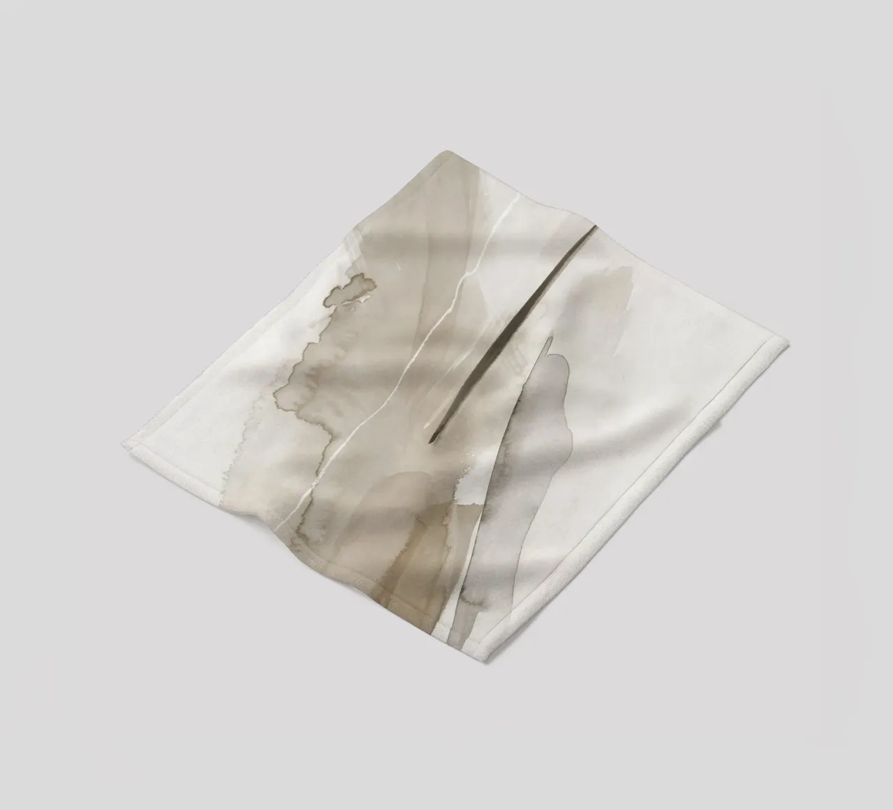 Pennellate di toni neutri 1 coperta in pile da NouveauPrints
