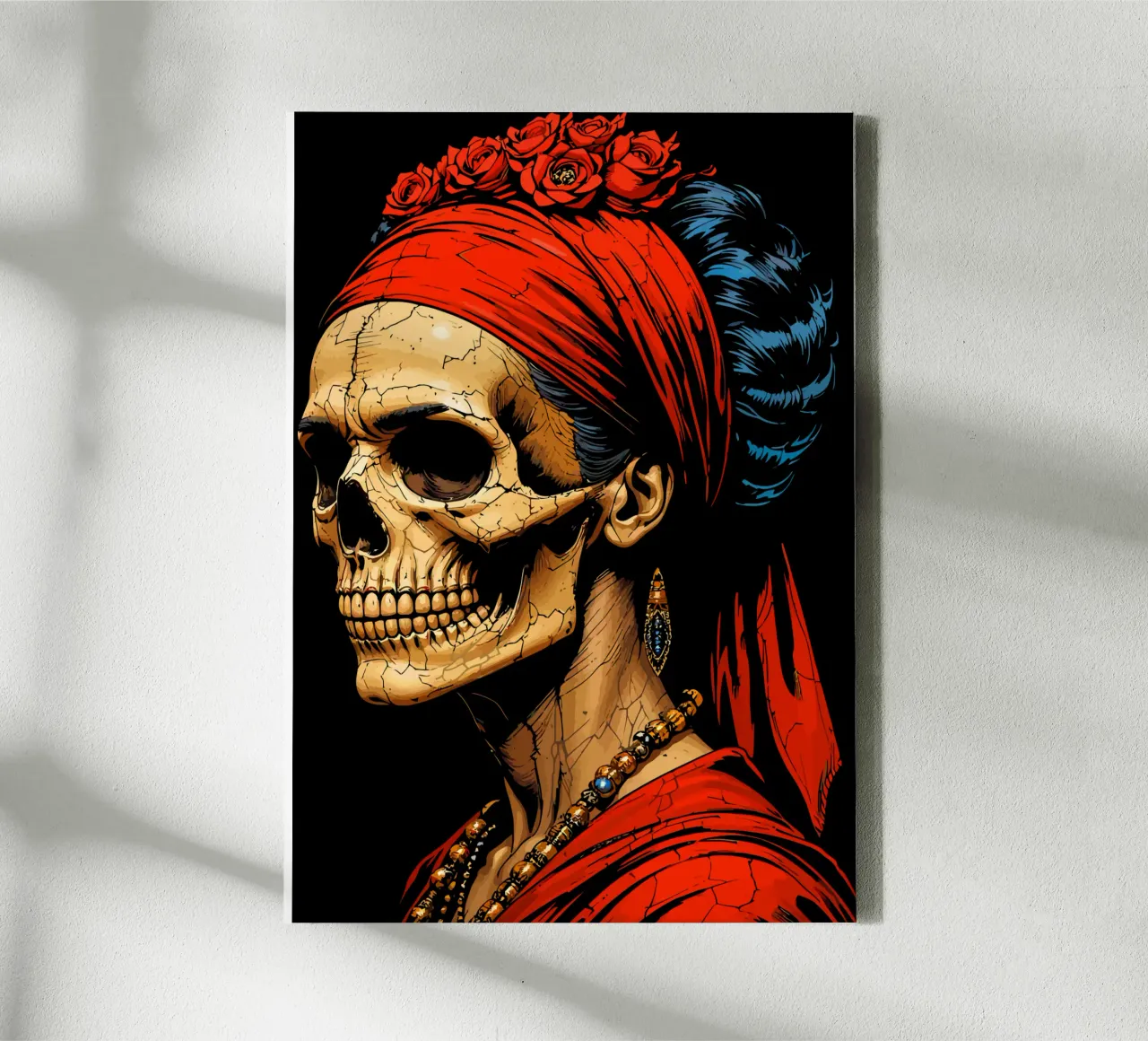 Frieda schedel canvas met Baklijst van Mohs