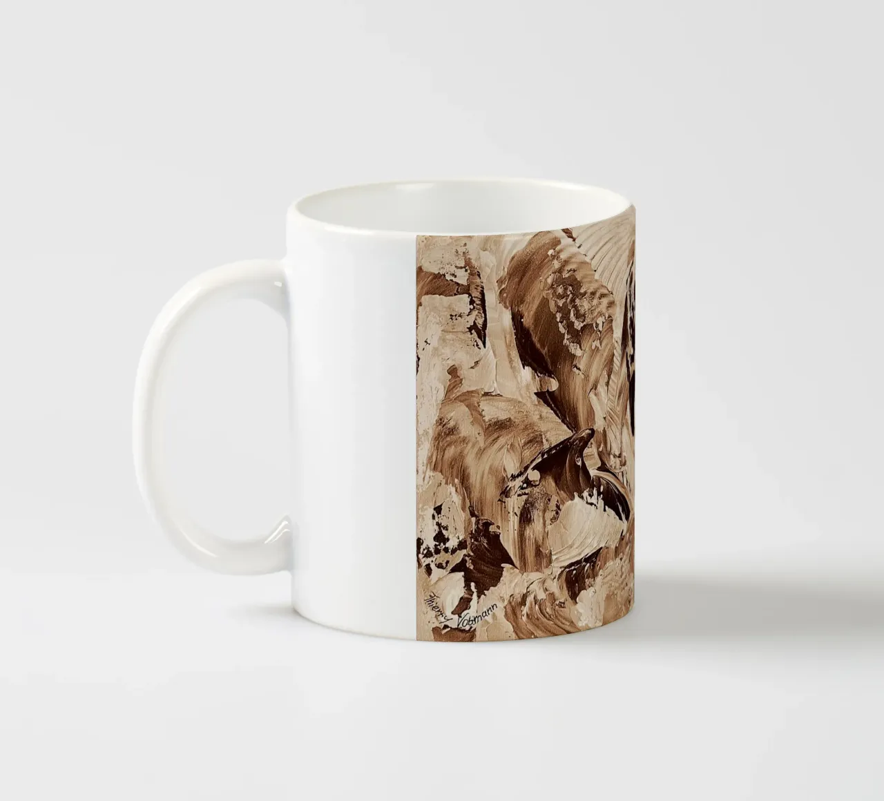 SEPIA 40 tazza in ceramica da Thierry Vobmann Abstract painting