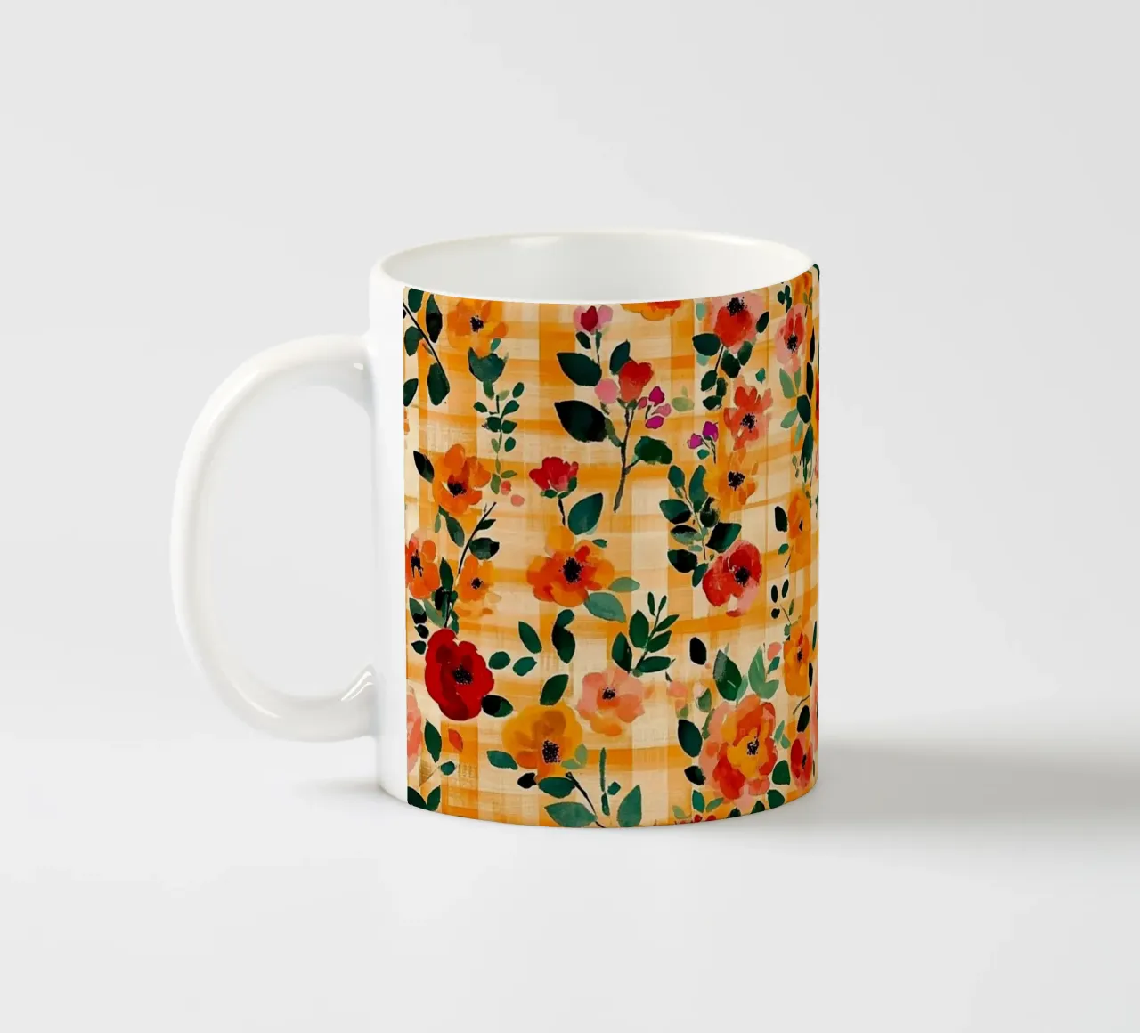 Cute Orange Florals tazza in ceramica da Sunflower Soul Studio