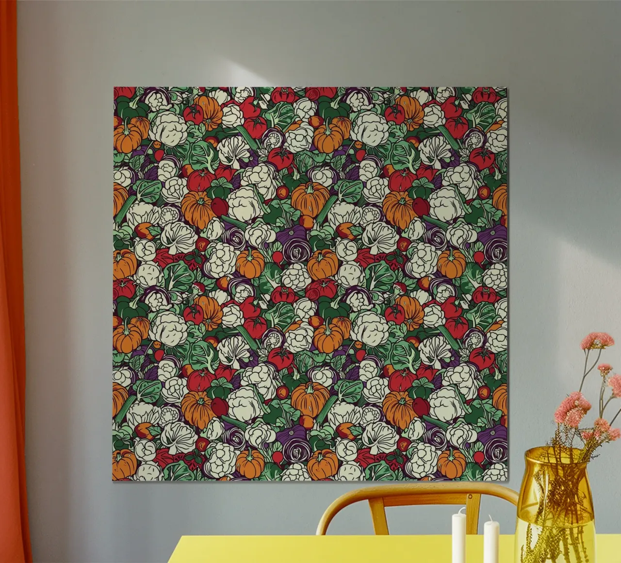 Vintage Veggies poster con telaio in legno da Sunflower Soul Studio