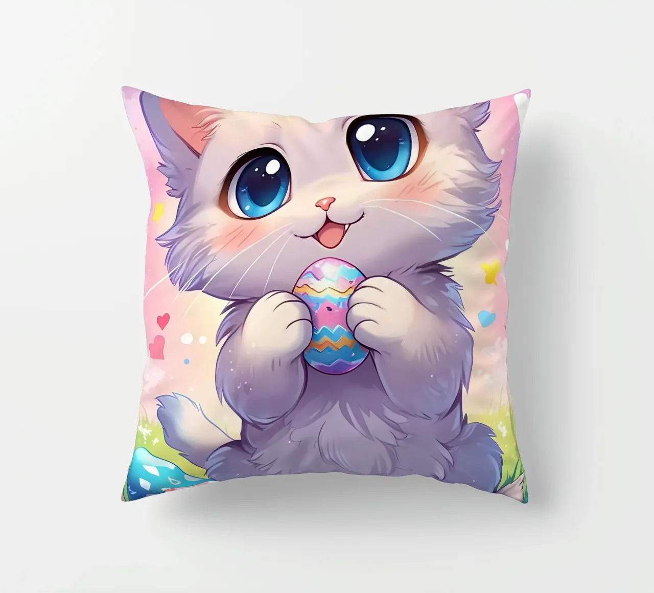 Uovo di Pasqua di un piccolo gatto cuscino da LM2KONE