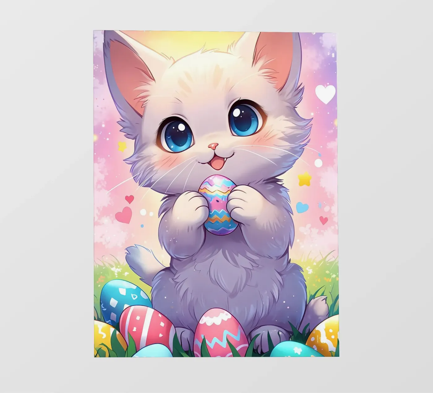 Little Cat Easter Egg fotobehang van LM2Kone
